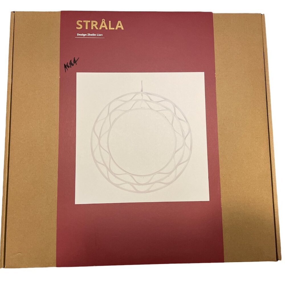 IKEA STRALA Led Pendant Lamp Ring Shaped White Wreath 15" New 605.629.74 Lot 2